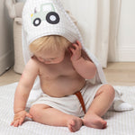 Load image into Gallery viewer, Living Textiles Organic Hooded Towel - Tractor Ride
