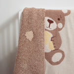 Load image into Gallery viewer, Living  Textiles Jacquard Pram Baby Blanket - Cuddly Bear
