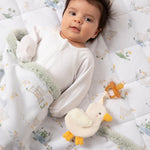 Load image into Gallery viewer, Living Textiles Teething Ring Rattle &amp; Dummy Chain Gift Set - Goosey Goosey
