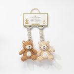 Load image into Gallery viewer, Living Textiles 2pk Stroller Toys - Cuddly Bear
