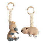Load image into Gallery viewer, Living Textiles 2pk Stroller Toys - Platypus &amp; Wombat
