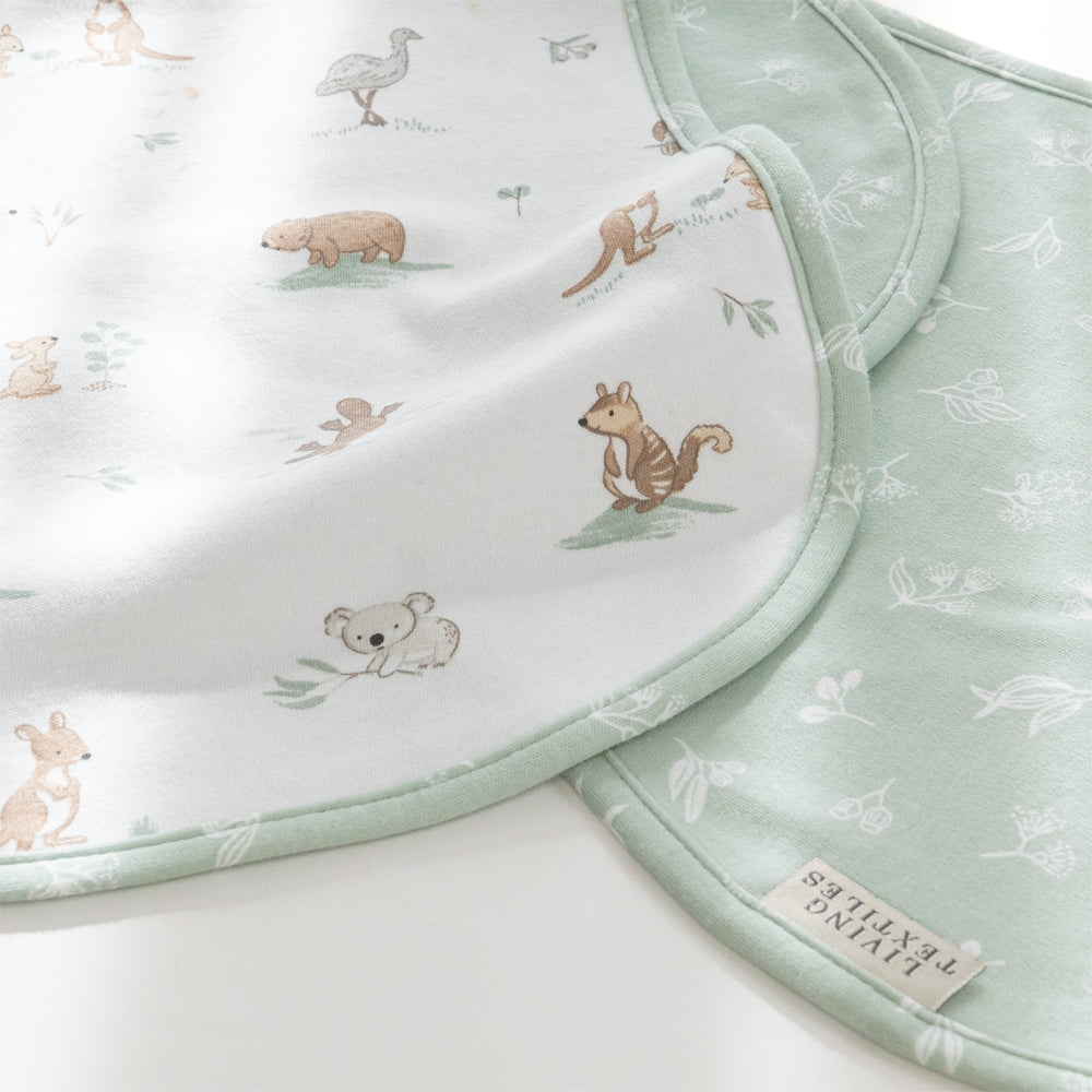 Living Textiles Organic Burp Cloths 2pk - Australiana