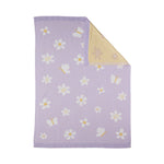 Load image into Gallery viewer, Living  Textiles Pram Knitted Baby Blanket - Lilac Daisy Dreams
