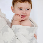 Load image into Gallery viewer, Living  Textiles Pram Knitted Baby Blanket - Grey Stars
