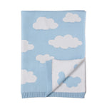 Load image into Gallery viewer, Living  Textiles Pram Knitted Baby Blanket - Cloud Whisper/Blue
