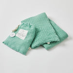 Load image into Gallery viewer, Pilbeam Living Double Muslin Swaddle Blanket - Forest Green
