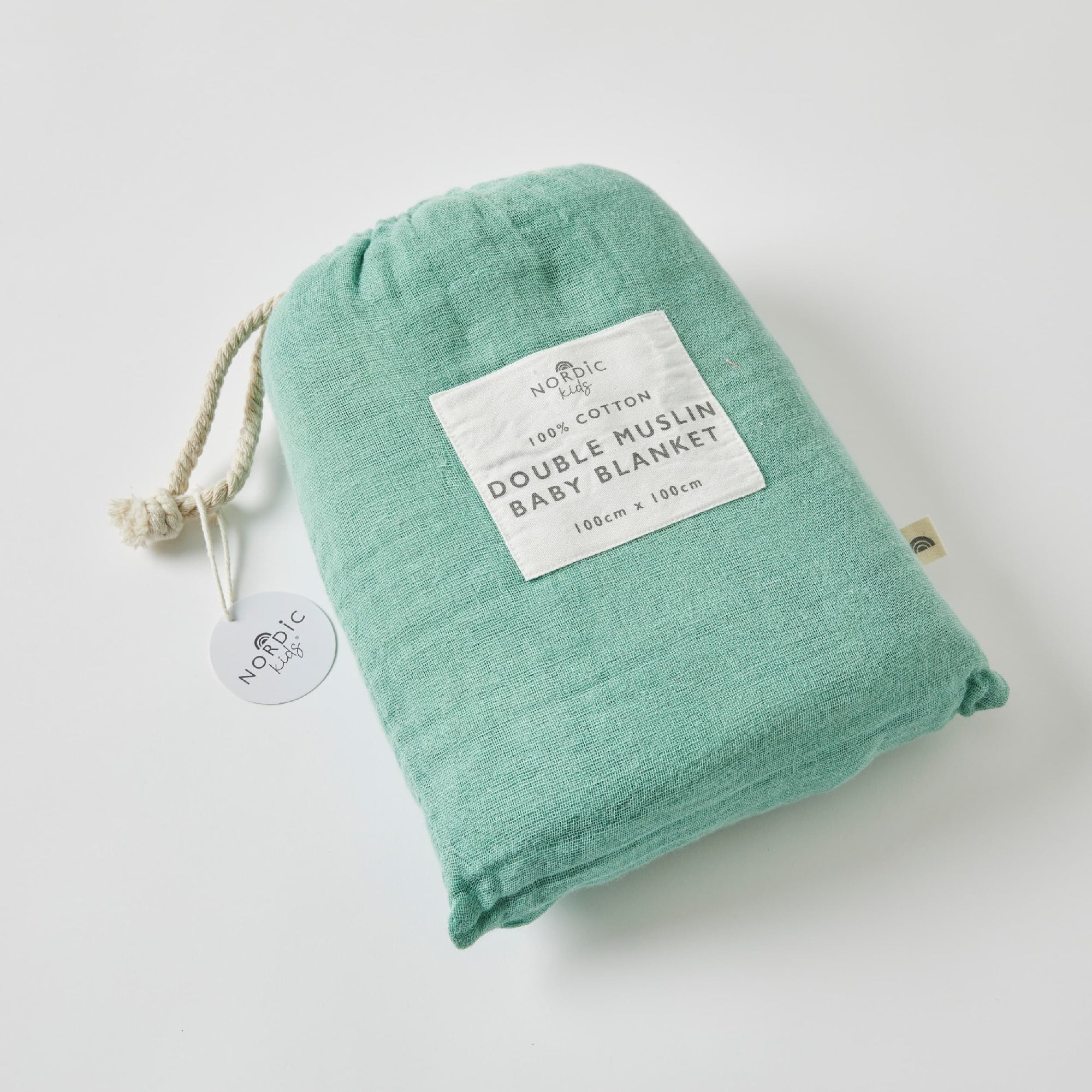 Pilbeam Living Double Muslin Swaddle Blanket - Forest Green