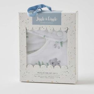 Jiggle & Giggle Bib Set of 2 Muslin - Koala Cuddles