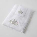 Load image into Gallery viewer, Jiggle &amp; Giggle Baby Bath Towel &amp; Face Washer Set - Some Bunny Loves You
