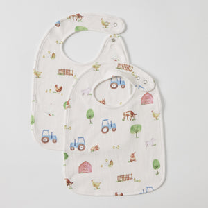 Jiggle & Giggle Bib Set of 2 Jersey - Barnyard Babies