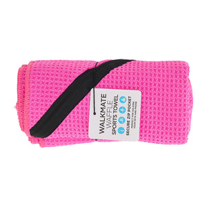 Annabel Trends Walkmate Waffle Sports Towel - Hot Pink