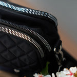 Load image into Gallery viewer, Annabel Trends AT Travel Quilted 3 Zip Bag - Black
