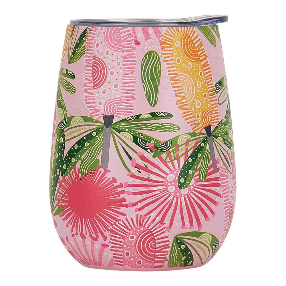 Annabel Trends Wine Tumbler Stainless Steel - Pink Banskia