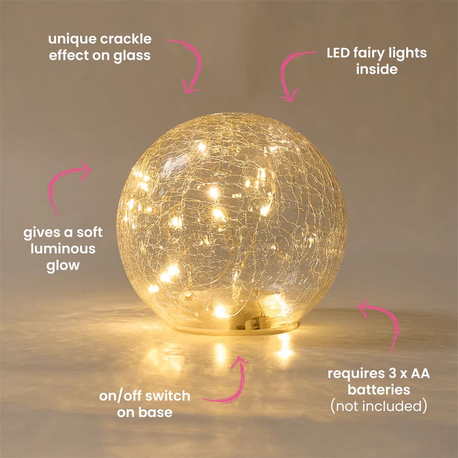 Annabel Trends Glass Crackle Light Ball 