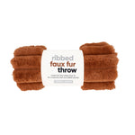 Load image into Gallery viewer, Ribbed Faux Fur Throw - Toffee

