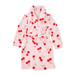 Load image into Gallery viewer, Annabel Trends Cosy Luxe Kids Bath Robe Velvet - Cherry Small (3-7yrs)
