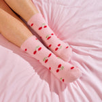 Load image into Gallery viewer, Annabel Trends Fuzzy Bed Socks O/S - Cherry

