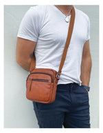 Load image into Gallery viewer, Pierre Cardin Leather Bag Mens Cross Body PC3764 - Cognac
