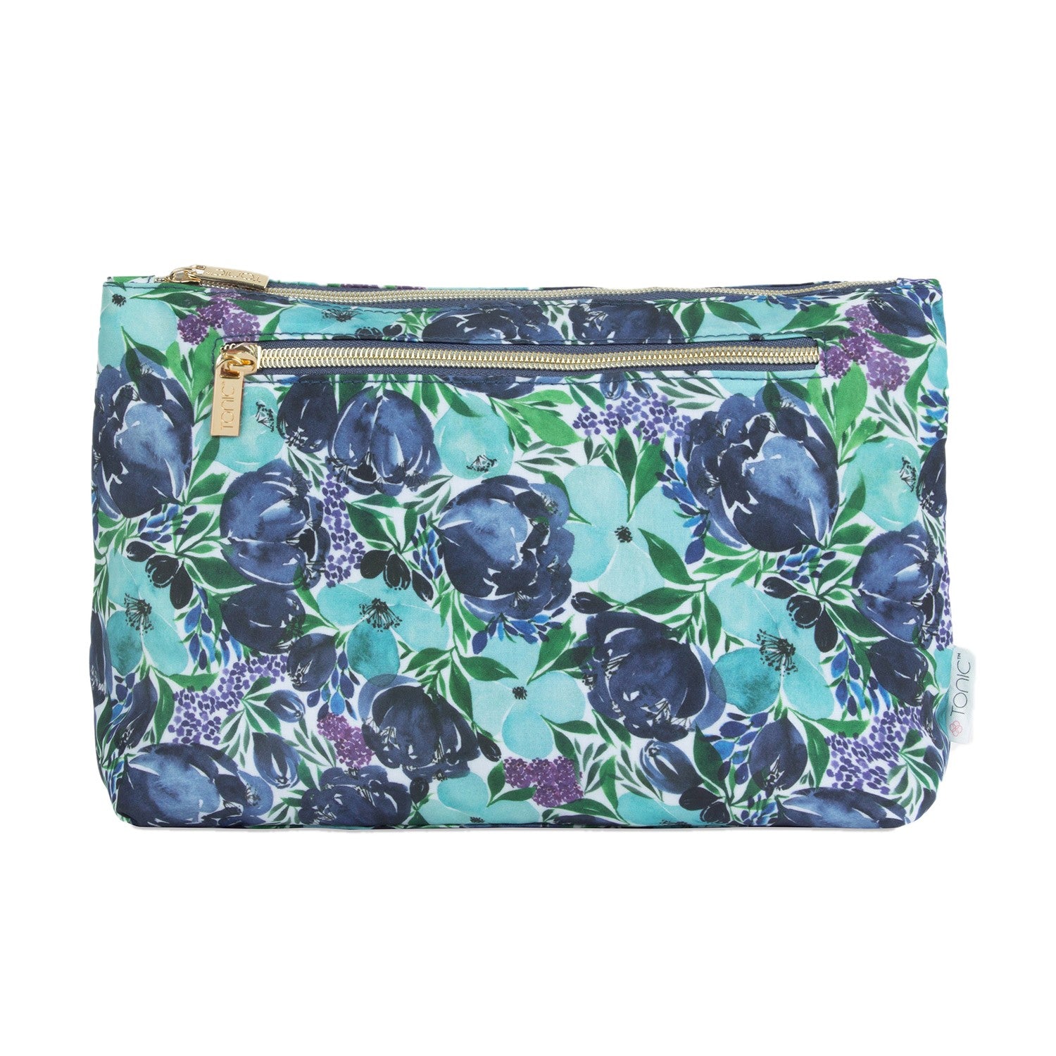 Tonic Large Cosmetic Bag - Flourish Blues