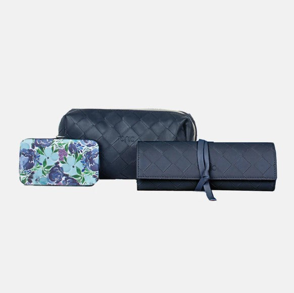 Tonic Australia Woven Makeup Brush Roll - Navy