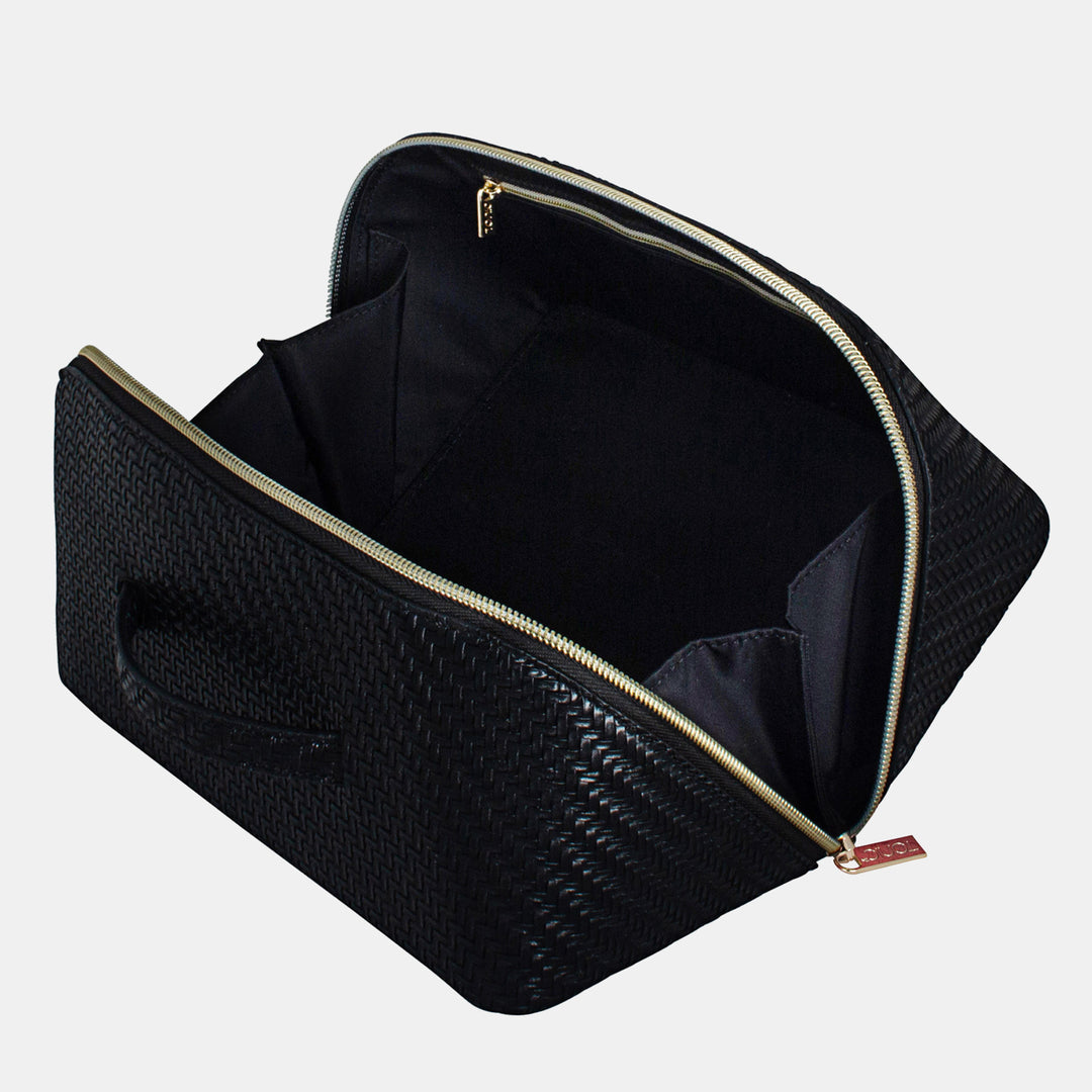 Tonic Australia Large Herringbone Beauty Bag - Licorice 