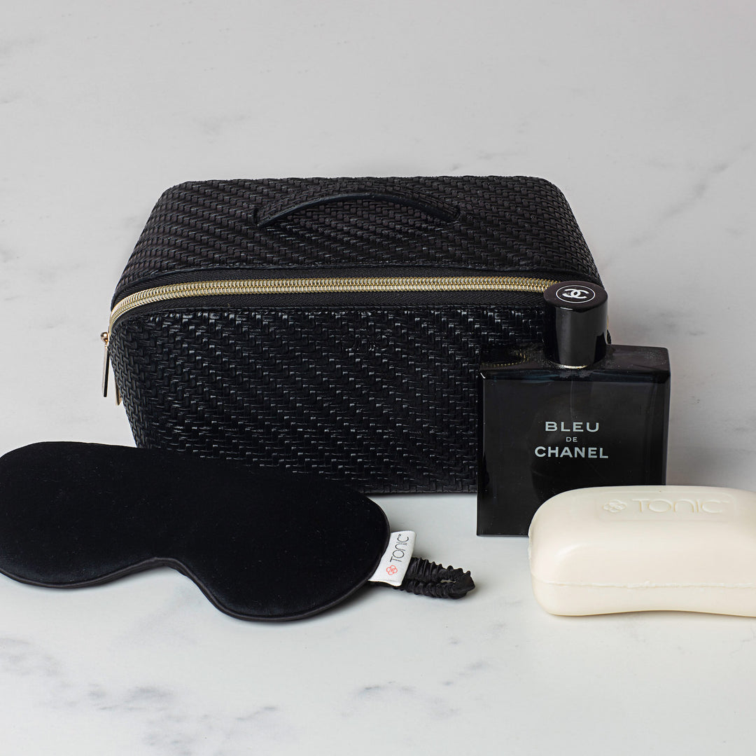 Tonic Australia Medium Herringbone Beauty Bag - Licorice 