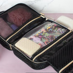 Load image into Gallery viewer, Tonic Australia Herringbone Hanging Cosmetic Bag - Licorice 
