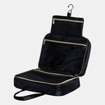 Load image into Gallery viewer, Tonic Australia Herringbone Hanging Cosmetic Bag - Licorice 
