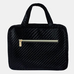 Load image into Gallery viewer, Tonic Australia Herringbone Hanging Cosmetic Bag - Licorice 
