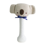 Load image into Gallery viewer, Alimrose Koala Stick Rattle - Navy Spot
