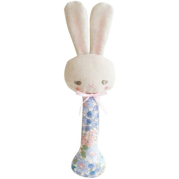 Alimrose Bunny Stick Rattle - Liberty Blue