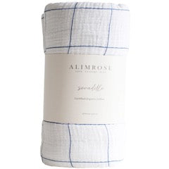 Alimrose Muslin Swaddle - Grid Navy