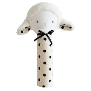 Alimrose Lamby Squeaker - Black Linen Spot