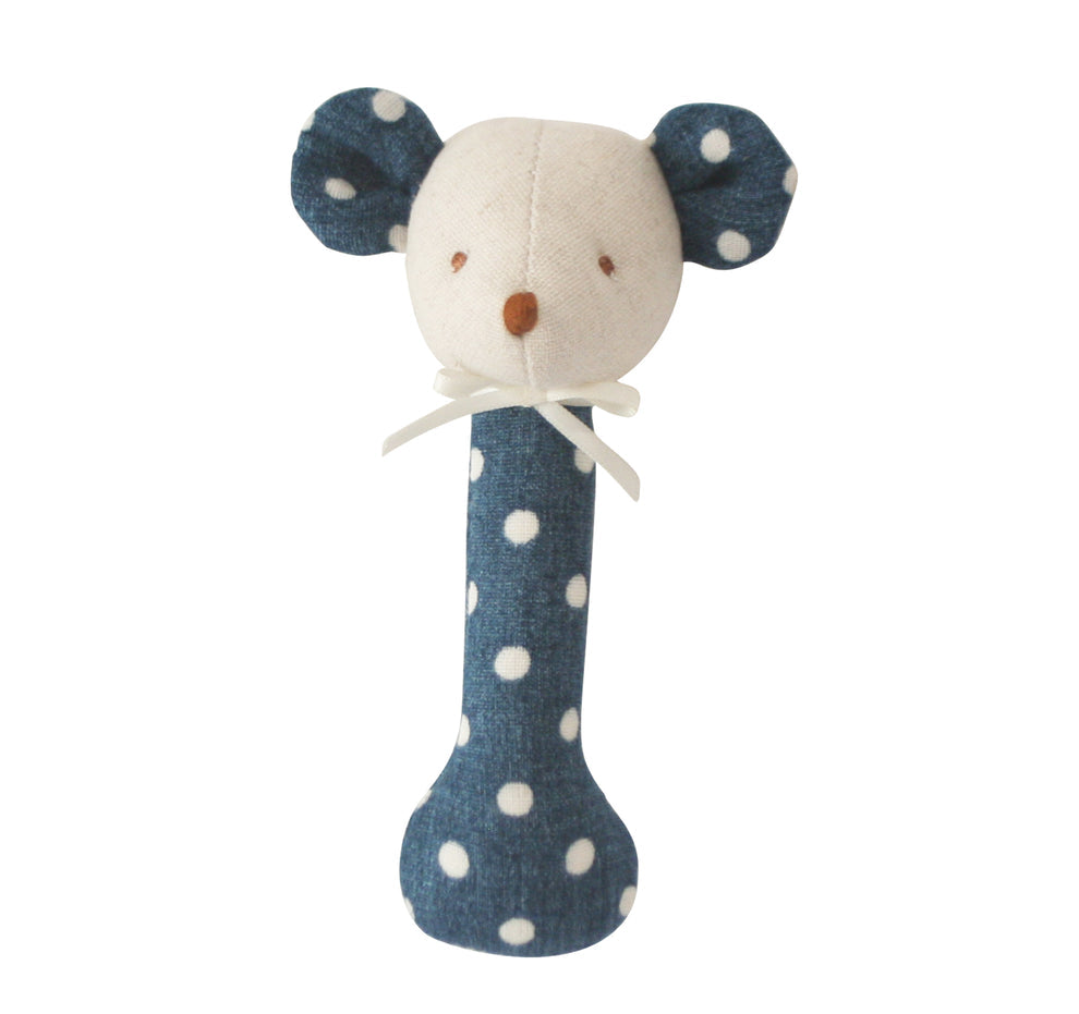 Alimrose Baby Mouse Stick Rattle - Ocean Blue 