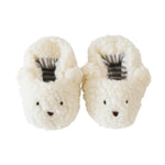 Load image into Gallery viewer, Alimrose Sherpa Bear Booties 0-6 months - Ivory
