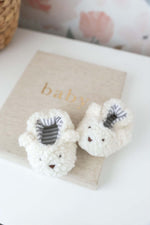 Load image into Gallery viewer, Alimrose Sherpa Bear Booties 0-6 months - Ivory

