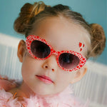 Load image into Gallery viewer, Frankie Ray Sunglasses Lulu (0-18mths) - Jelly Pink &amp; Red Heart
