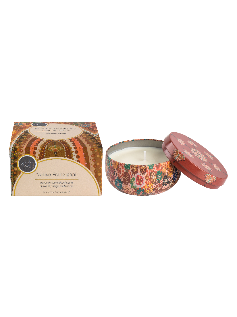 Aboriginal Scented Candle Tin Together Again - Native Frangipani