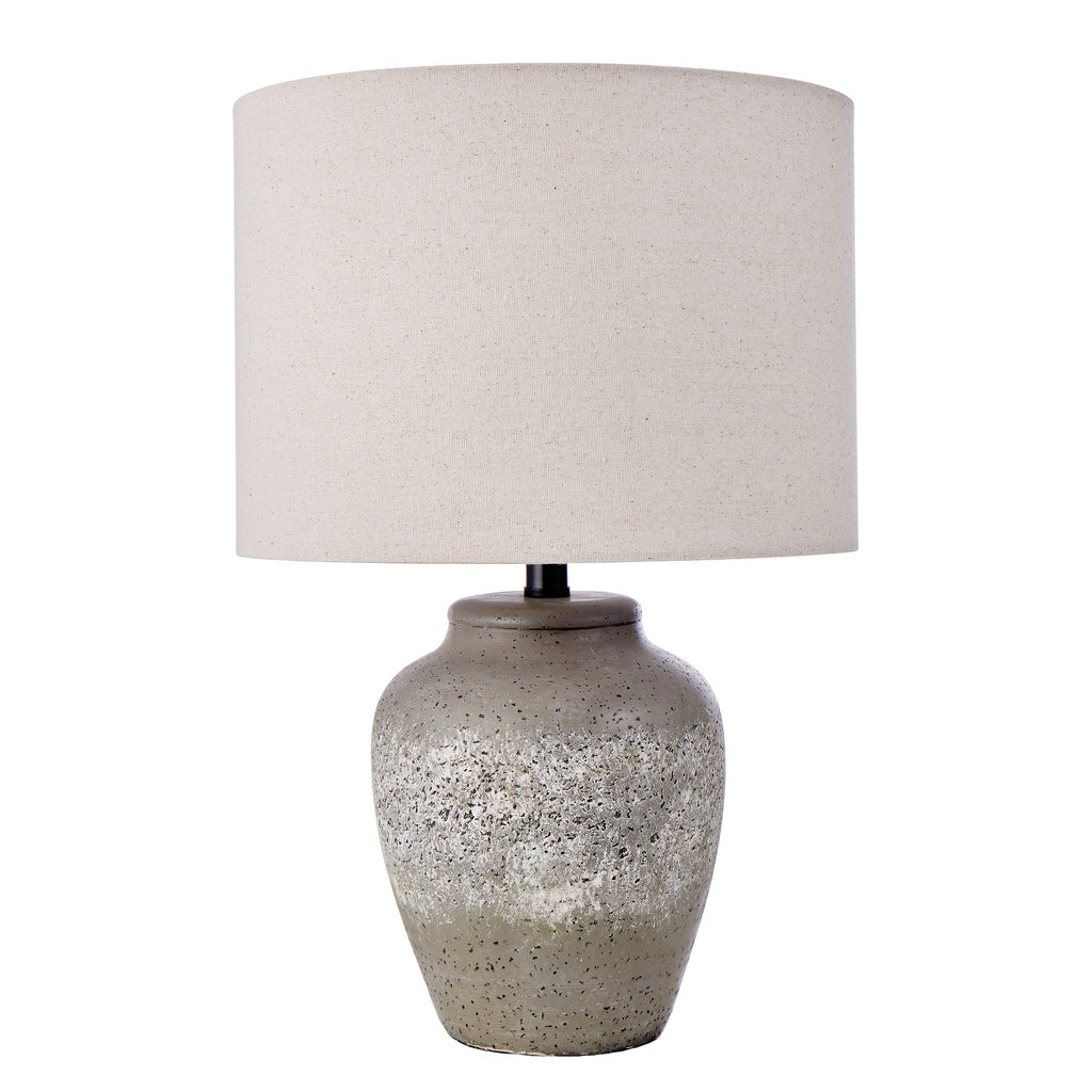 Amalfi Rustic Stone Table Lamp 35.5cm - Stone/White