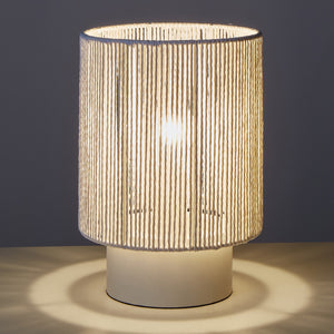 Amalfi Caspian Weave Table Lamp 29cm - White