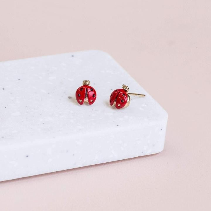 Short Story Earrings - Ladybird