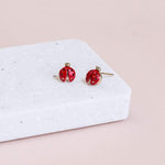 Load image into Gallery viewer, Short Story Earrings - Ladybird
