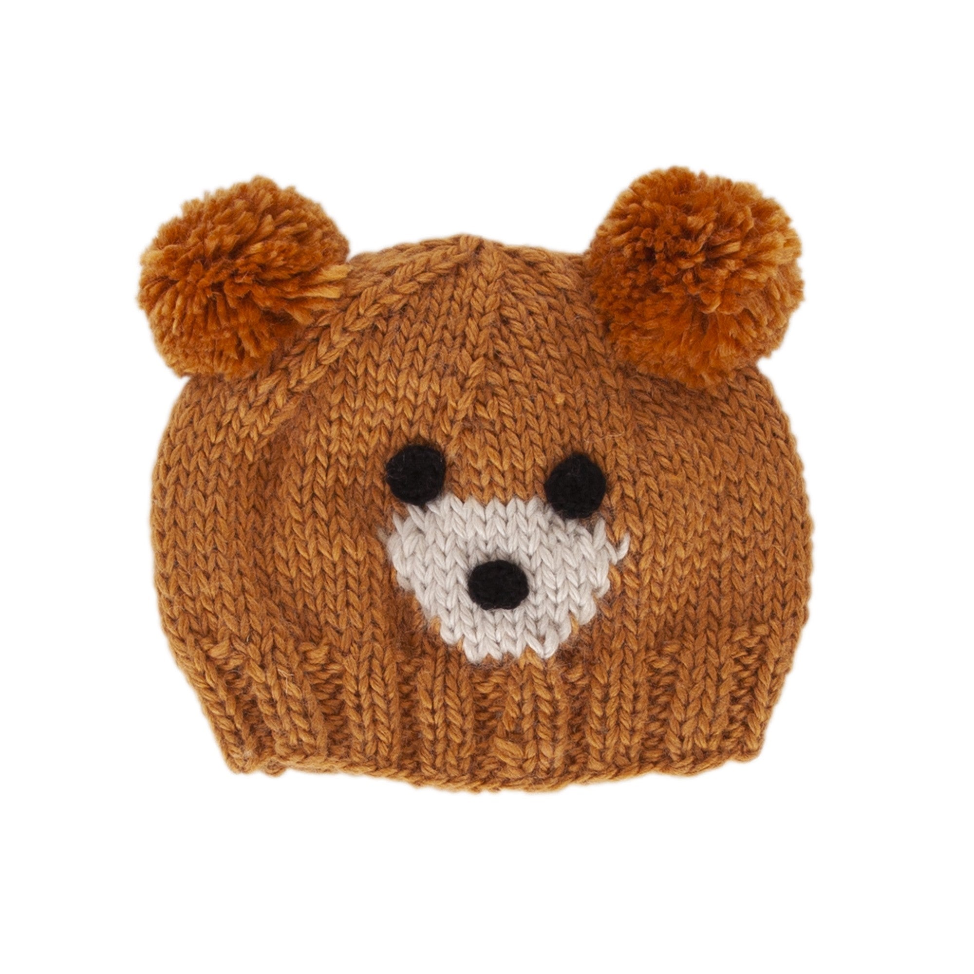 Acorn Kids Bear Face Beanie - Caramel [SZ:XS (3 - 6 Mths)]