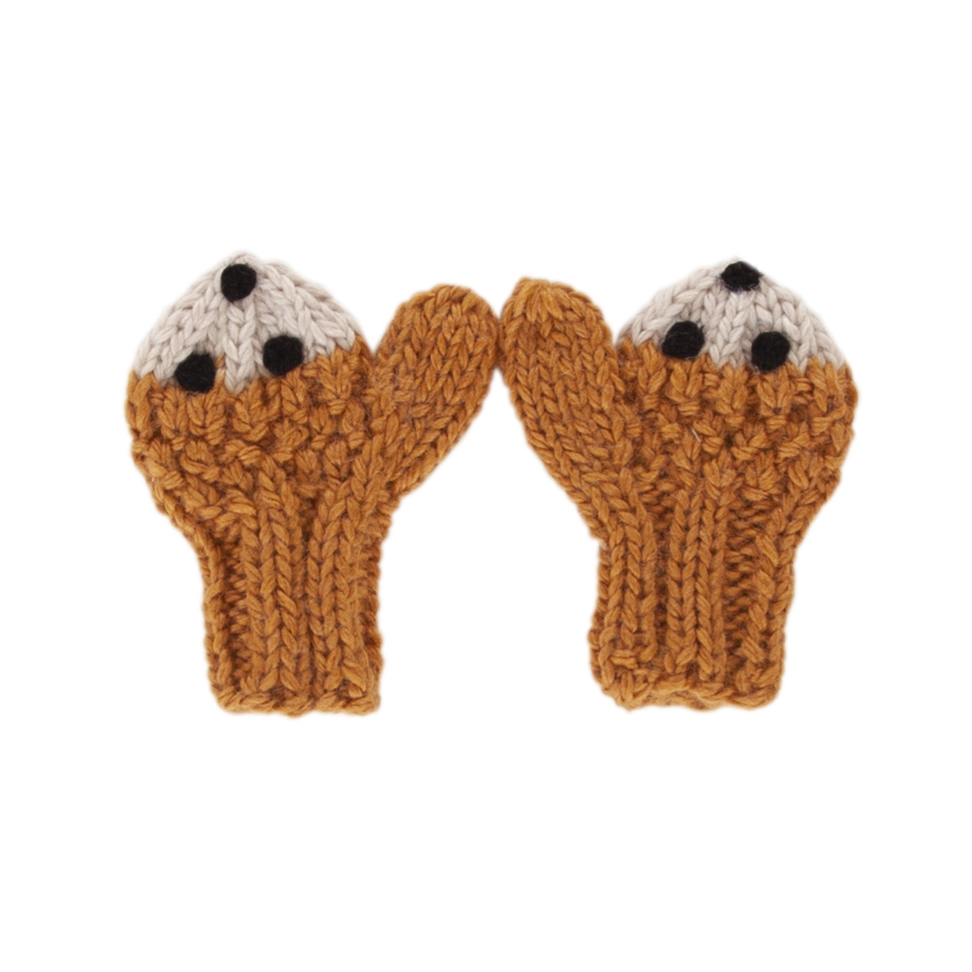 Acorn Kids Bear Face Mittens - Caramel [SZ:XS (3 - 6 Mths)]