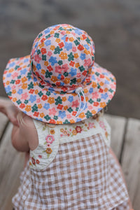 Acorn Kids Wide Brim Infant Sunhat - Flower Fields [SZ:XS 46cm (0-9mths)]