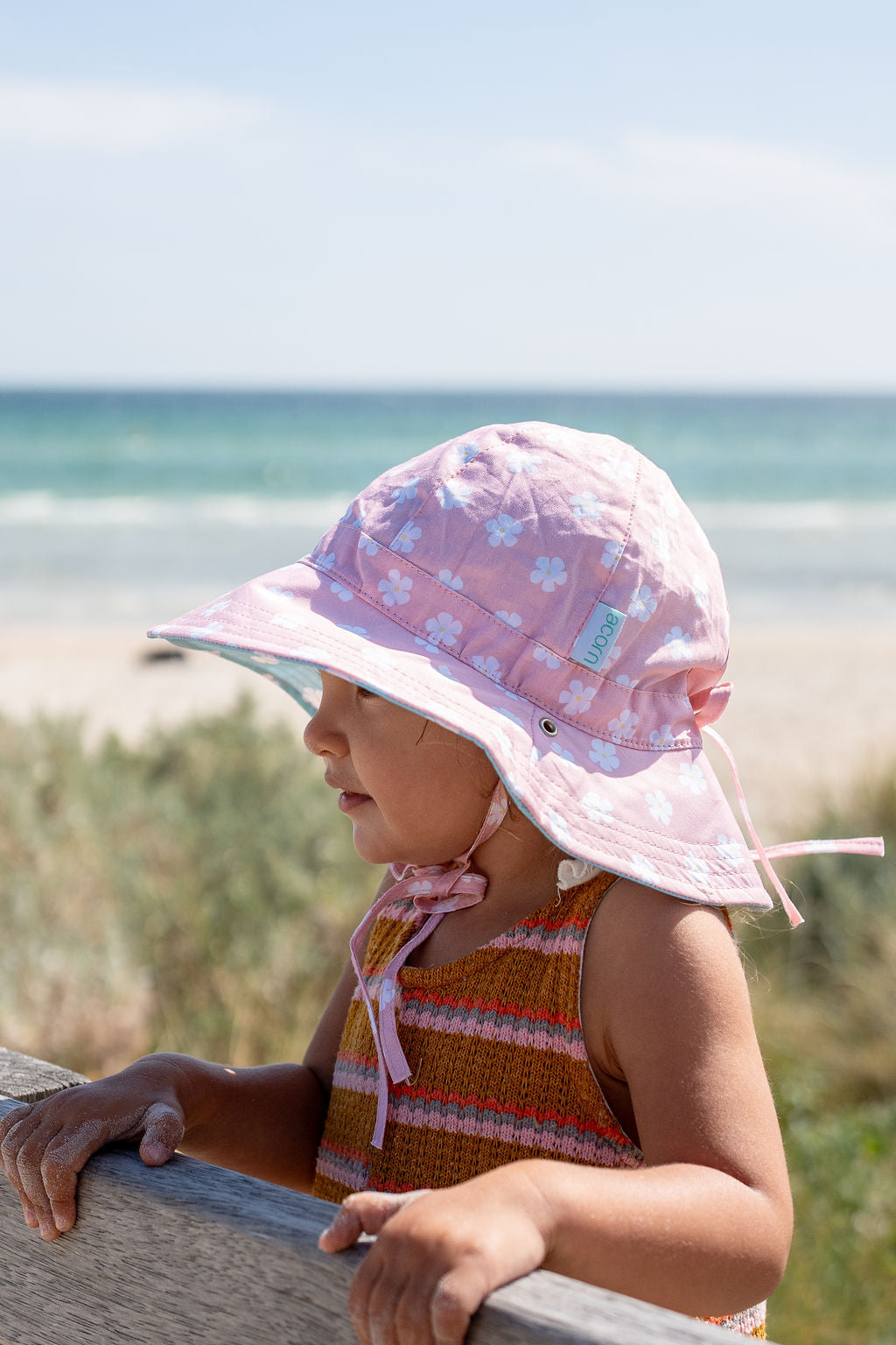 Acorn Kids Reversible Wide Brim Sunhat - Petunia [SZ:S 50cm (9-18mths)]