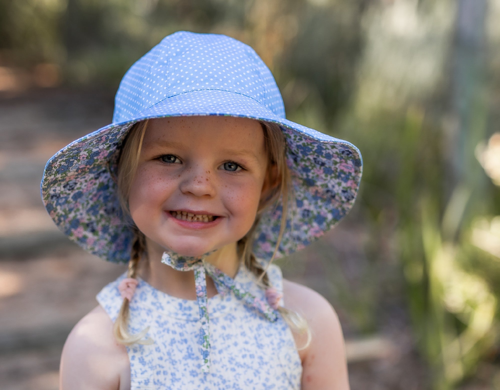 Acorn Kids Wide Brim Reversible Sunhat - Sophia [SZ:S 50cm (9-18mths)]