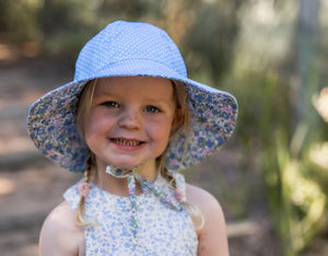 Acorn Kids Wide Brim Reversible Sunhat - Sophia [SZ:S 50cm (9-18mths)]