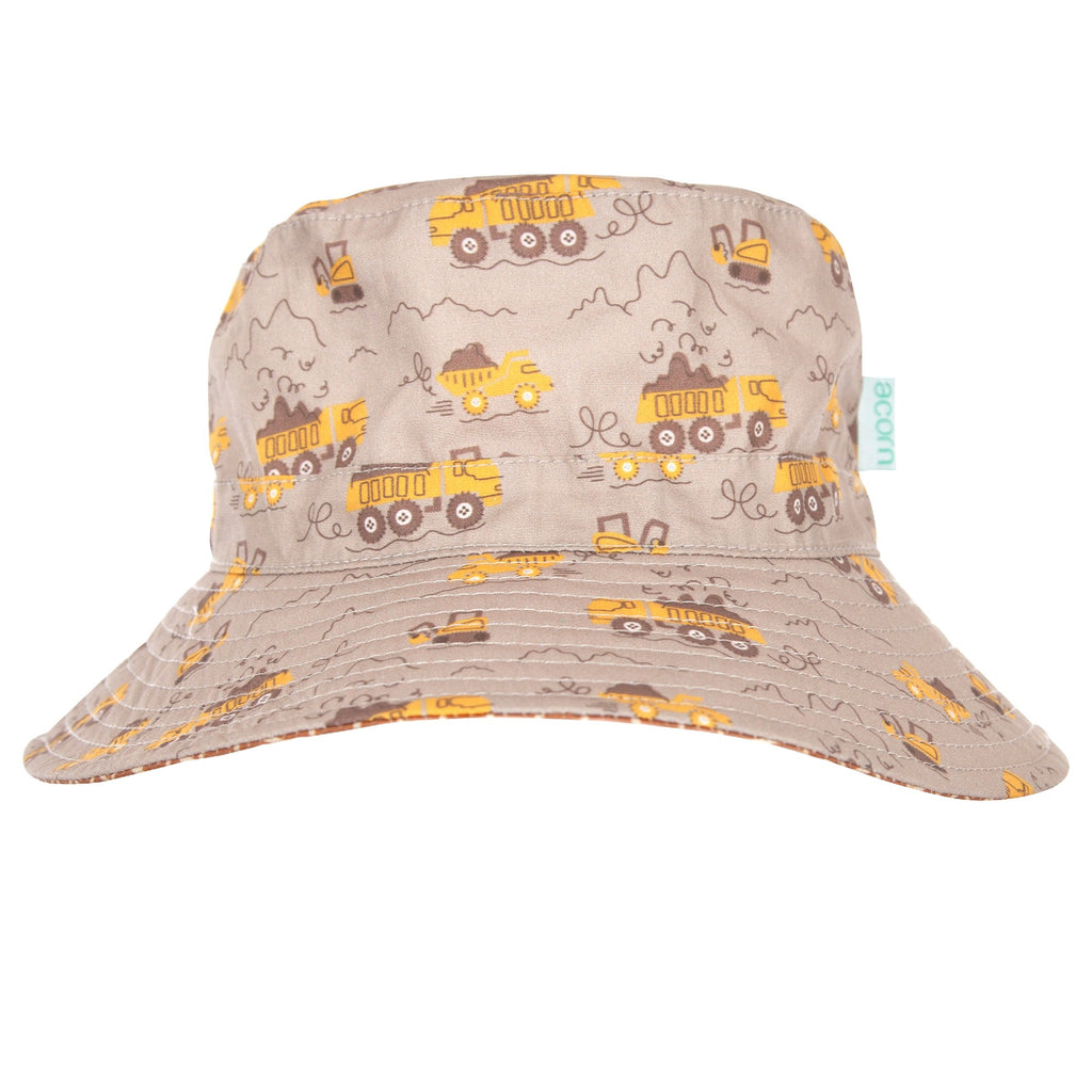 Acorn Kids Wide Brim Bucket Hat - Construction [SZ:S 50cm (9-18mths)]