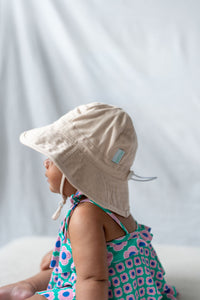 Acorn Kids INFANT Wide Brim Hat - Vanilla [SZ:XS 46cm (0-9mths)]